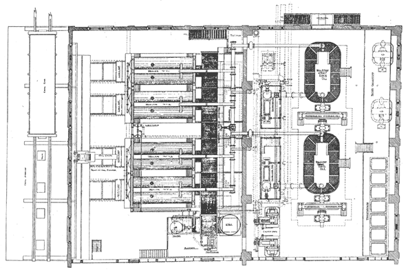 FIG. 4. GRAND RAPIDS, HOLLAND AND LAKE MICHIGAN RAPID RAILWAY. � PLAN OF POWER HOUSE.