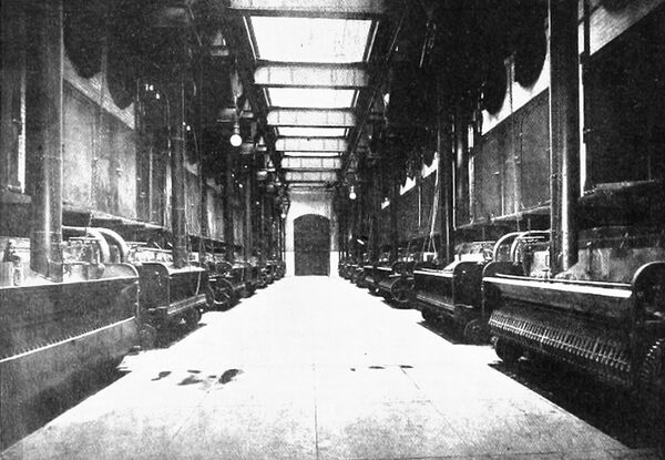 FIG. 4. INTERIOR OF FISK STREET BOILER PLANT, SHOWING FRONTS OF TWO BOILER UNITS).