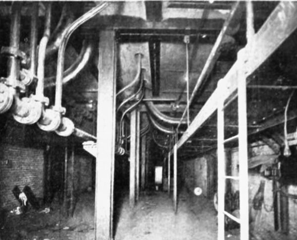 FIG. 6. HEATER ROOM UNDERNEATH BOILERS.