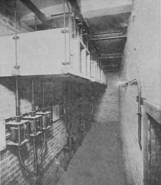 FIG. 12. INSTRUMENT TRANSFORMERS IN SWITCH HOUSE AT FISK STREET STATION.