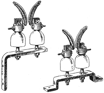 FIG. 15. � COMMERCIAL FORMS OF LIGHTNING ARRESTERS.