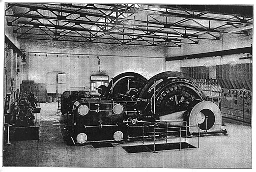 FIG. 1. � GENERAL VIEW OF ENGINE ROOM IN MAIN POWER STATION OF BERKSHIRE STREET RAILWAY COMPANY.
