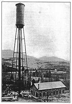 FIG. 3. � VIEW OF POWER HOUSE SHOWING WATER TOWER.