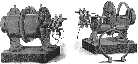 FIGS. 2 AND 3. � SIDE VIEWS OF BAIN DYNAMO.
