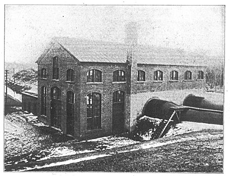 FIG. 10. � VIEW OF POWER HOUSE FROM UP-STREAM SIDE.